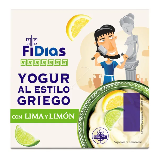 Yogur griego con lima y limón Dia Fidias pack 4 x 125 g 2