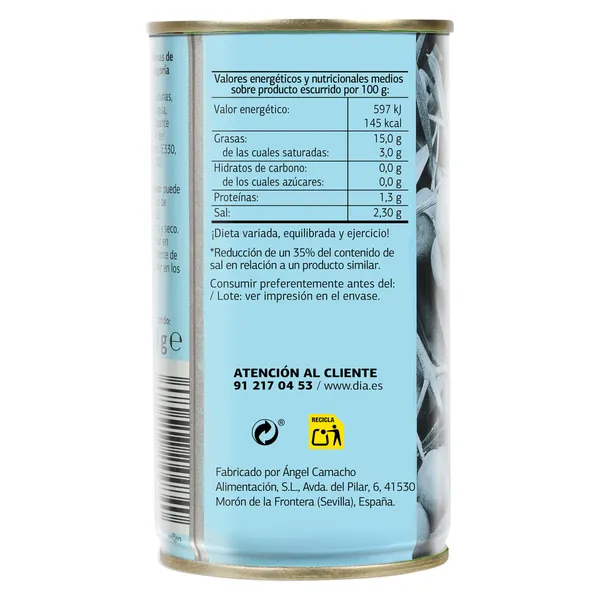 Aceitunas rellenas de anchoa suave Dia Vegecampo 150 g 4