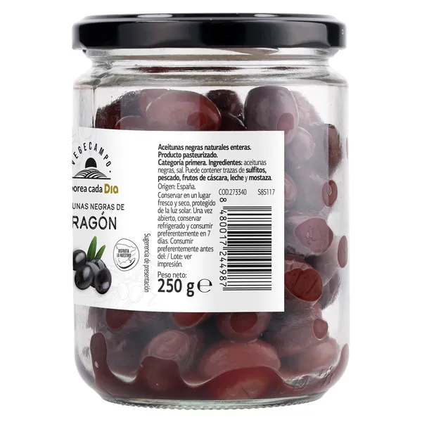 Aceitunas negras de Aragón Dia Vegecampo 250 g 3