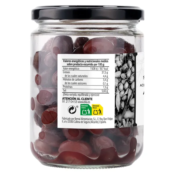 Aceitunas negras de Aragón Dia Vegecampo 250 g 4