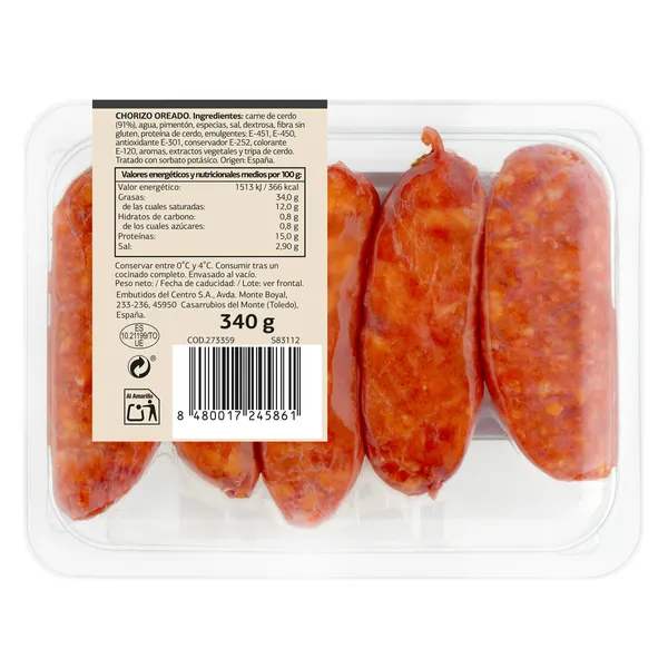 Chorizo oreado Selección de Dia 340 g 4