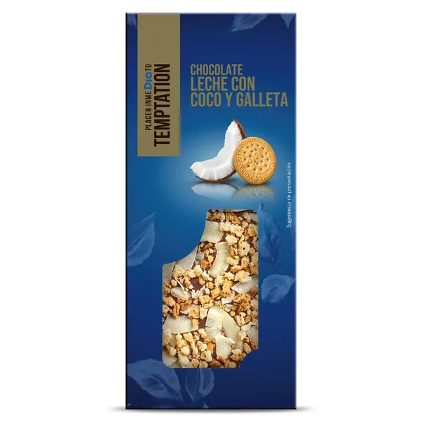Chocolate con leche con coco y galleta Temptation de Dia 100 g