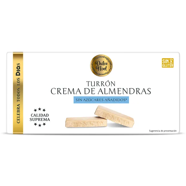 Turrón de crema de almendras sin azúcar Dulce Noel Dia caja 150 g 2