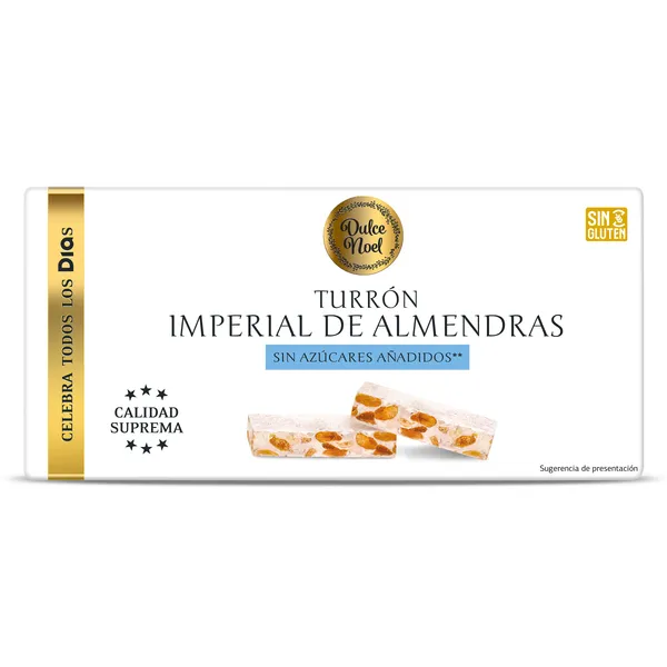 Turrón imperial de almendras sin azúcar Dulce Noel Dia caja 150 g 2