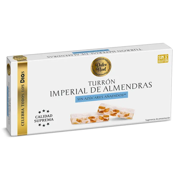 Turrón imperial de almendras sin azúcar Dulce Noel Dia caja 150 g