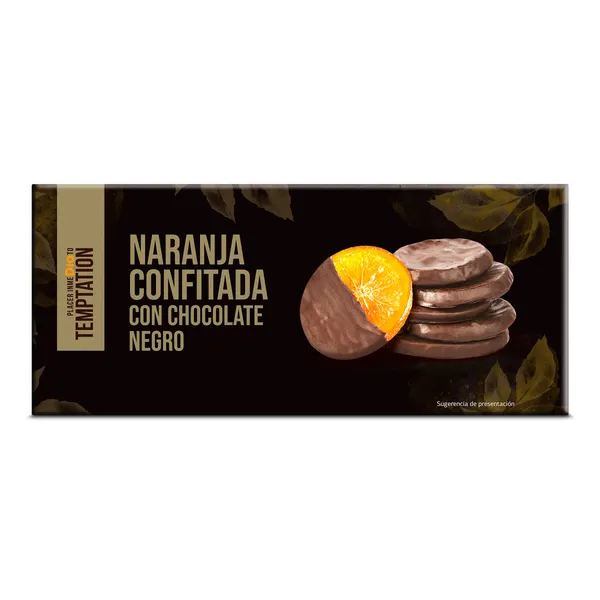 Naranja confitada con chocolate negro Temptation de Dia caja 150 g 2