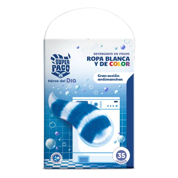 Detergente máquina polvo blanca y color Super Paco de Dia caja 35 lavados 2