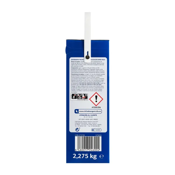 Detergente máquina polvo blanca y color Super Paco de Dia caja 35 lavados 4