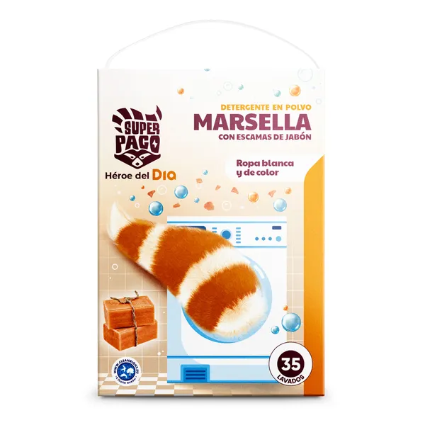 Detergente máquina polvo marsella Super Paco de Dia caja 35 lavados 2