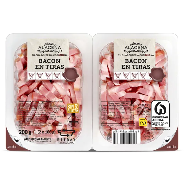 Bacon en tiras Dia Nuestra Alacena 2 x 100 g 2