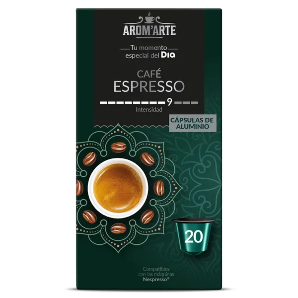 Café en cápsulas espresso intenso Arom'arte  de Dia caja 20 unidades 2