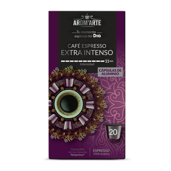 Cápsulas de café extra intenso Dia Arom'arte 20 unidades 2
