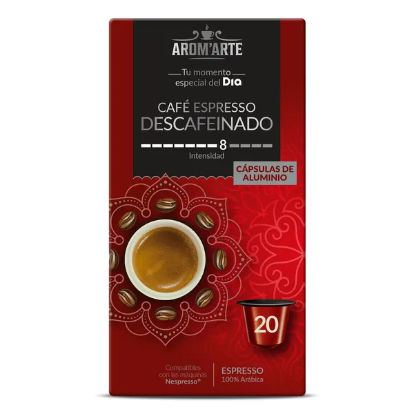 Cápsulas de café descafeinado Dia Arom'arte 20 unidades 2