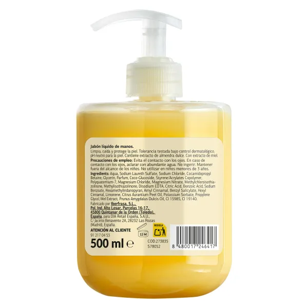 Jabón de manos de almendra y miel Dia Imaqe 500 ml 3
