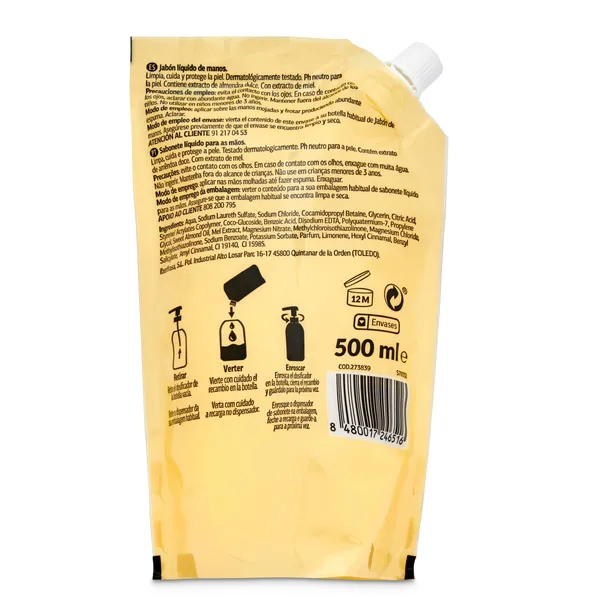 Recambio jabón de manos almendra y miel Dia Imaqe 500 ml 3