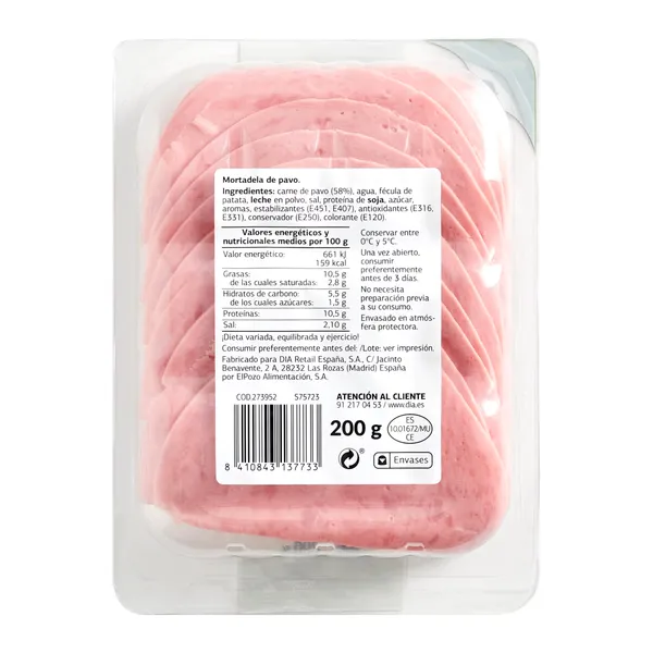 Mortadela de pavo Dia Nuestra Alacena 200 g 3