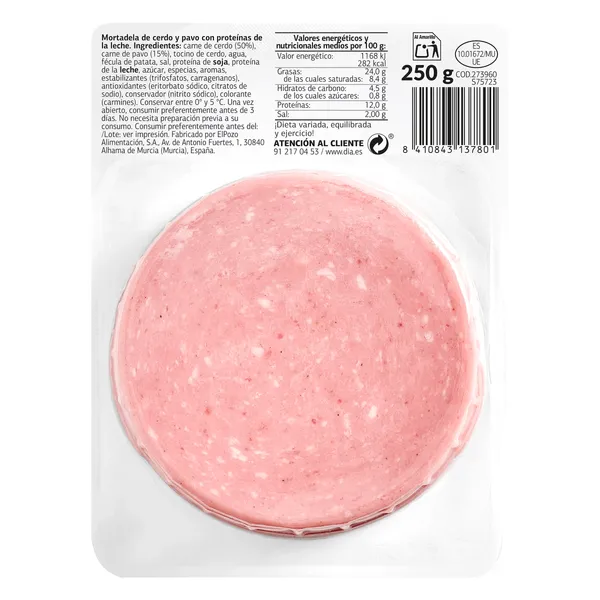 Mortadela Dia Nuestra Alacena sobre 250 g 2