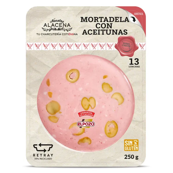 Mortadela con aceitunas Dia Nuestra Alacena 250 g 2