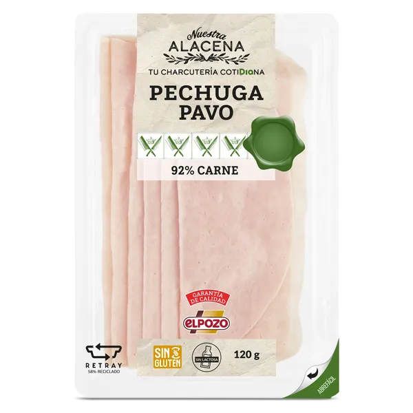 Pechuga de pavo 92% Dia Nuestra Alacena 120 g 2