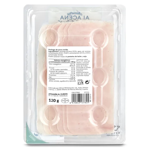 Pechuga de pavo 92% Dia Nuestra Alacena 120 g 3