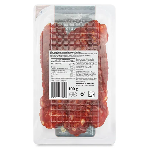 Chorizo de león picante Dia Nuestra Alacena 100 g 3