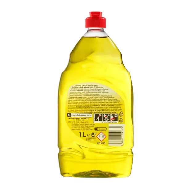 Lavavajillas a mano concentrado limón Super Paco de Dia botella 1 l 2