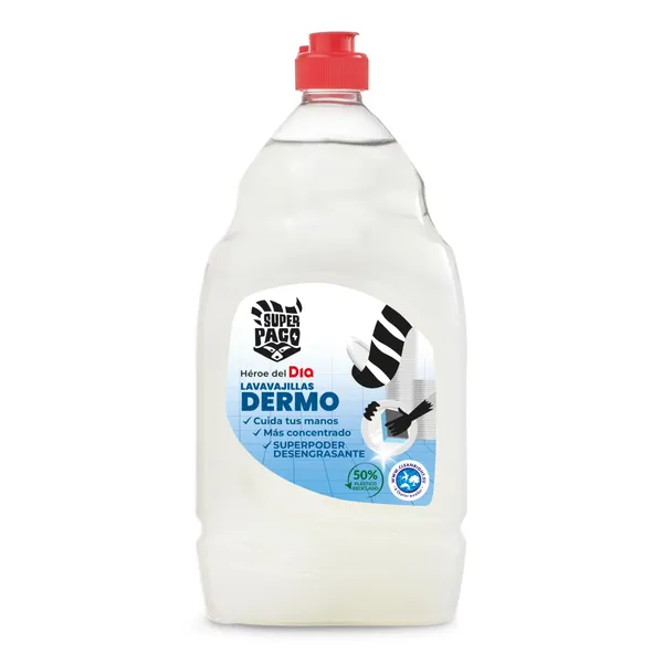 Lavavajillas mano concentrado dermo Dia Super Paco botella 1 L 2