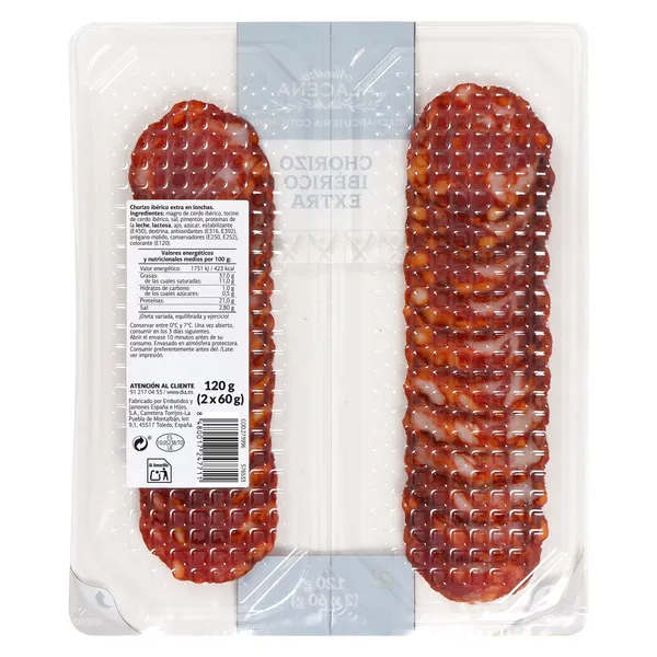 Chorizo ibérico extra Dia Nuestra Alacena 2 x 60 g 3