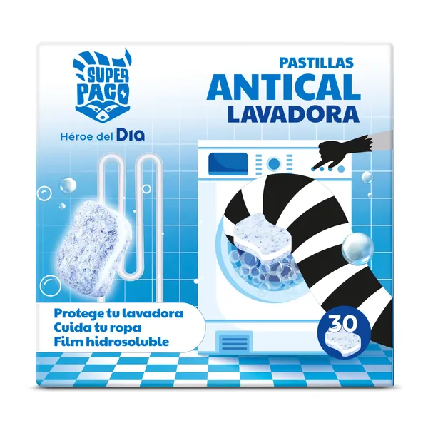 Pastillas antical para lavadora Dia Super Paco 30 unidades 2