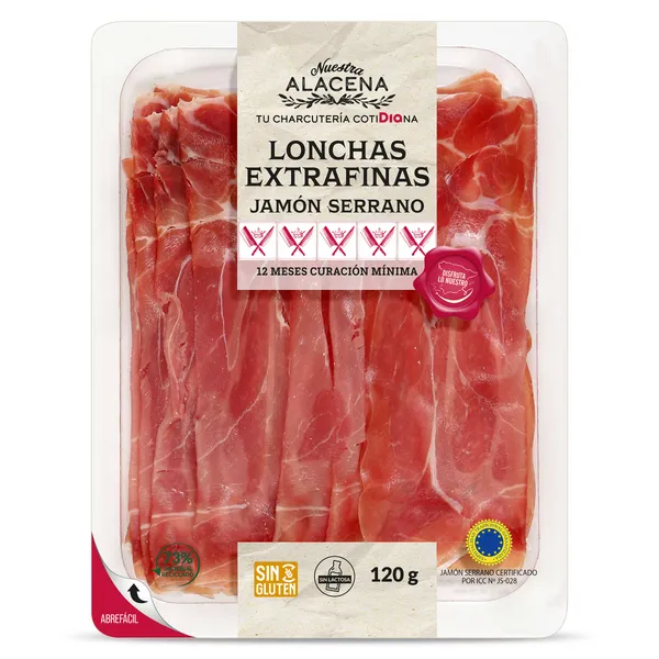 Jamón serrano lonchas extrafinas Dia Nuestra Alacena 120 g 2