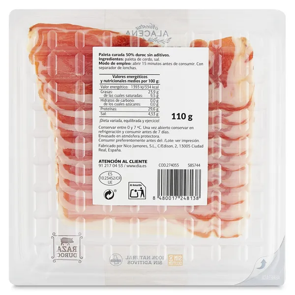 Paleta Curada 50% Duroc Dia Nuestra Alacena 110 g 3