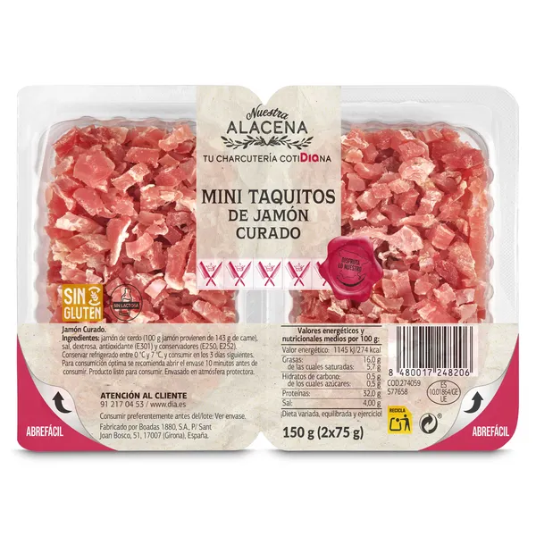 Mini taquitos de jamón curado Dia Nuestra Alacena 2 x 75 g 3