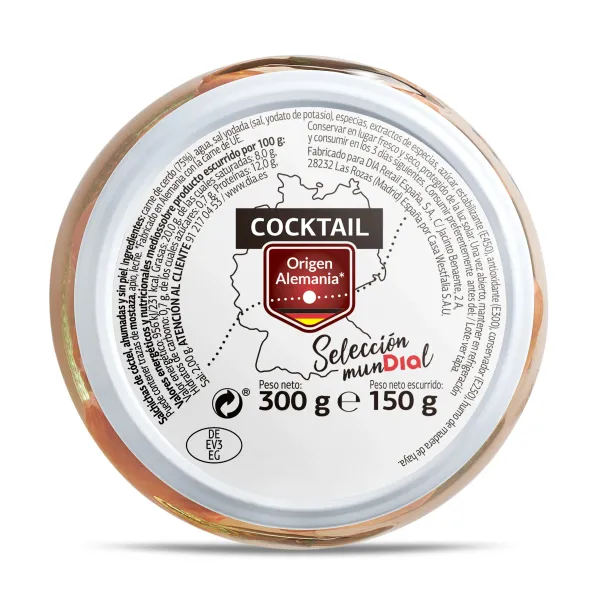 Salchicha alemana cocktail Dia Selección Mundial 150 g 2