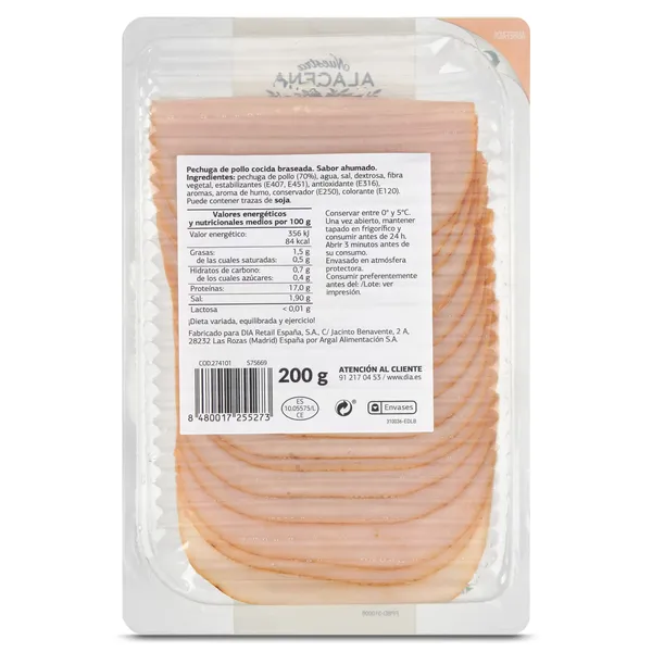 Pechuga de pollo braseado Dia Nuestra Alacena 200 g 3