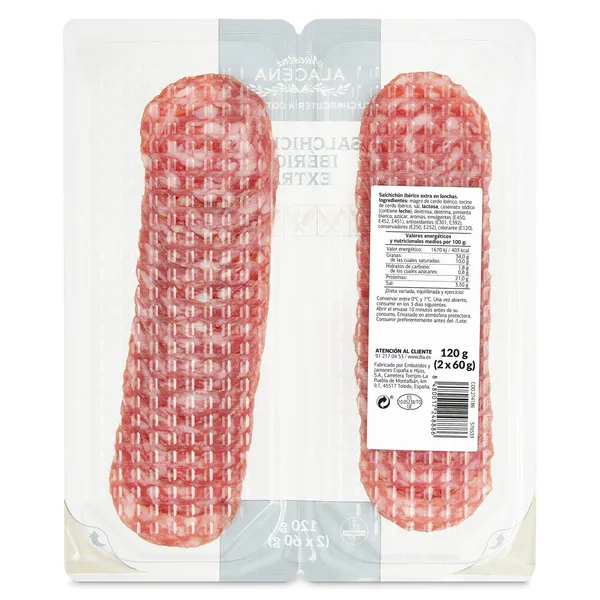 Salchichón ibérico extra Nuestra Alacena de Dia bandeja 2 x 60 g 2
