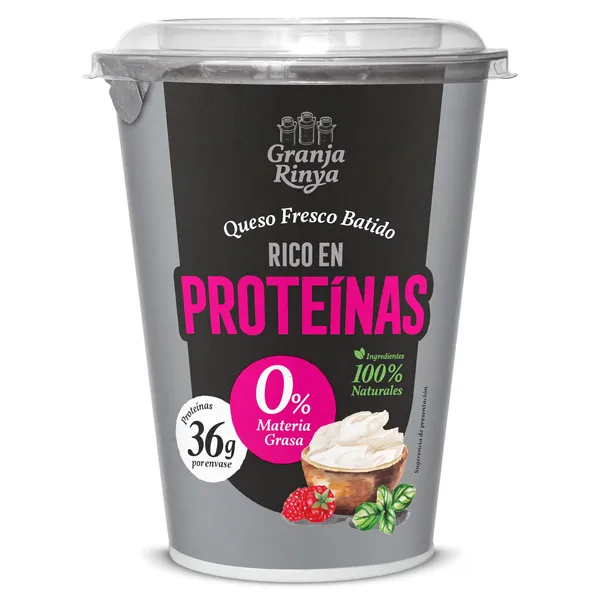 Queso fresco batido rico en proteínas Granja Rinya tarrina 400 g