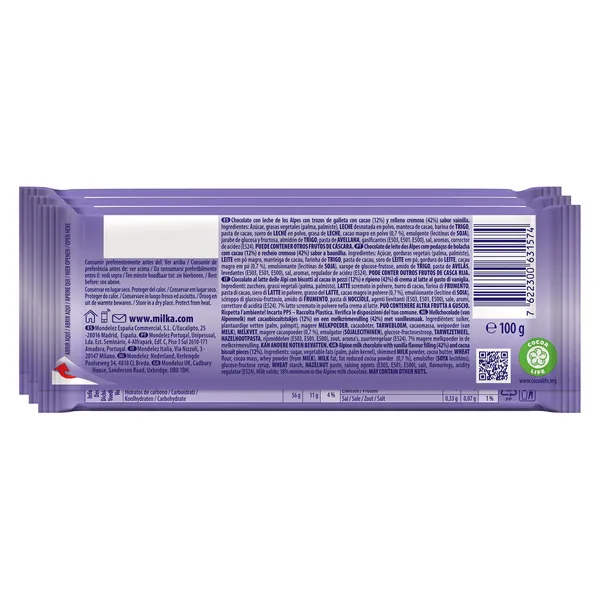 Chocolate con leche con trozos de oreo Milka 3 x 100 g 2