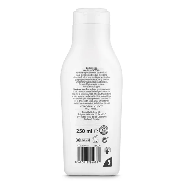 Leche solar sensitive spf 50+ Imaqe de Dia bote 250 ml 2
