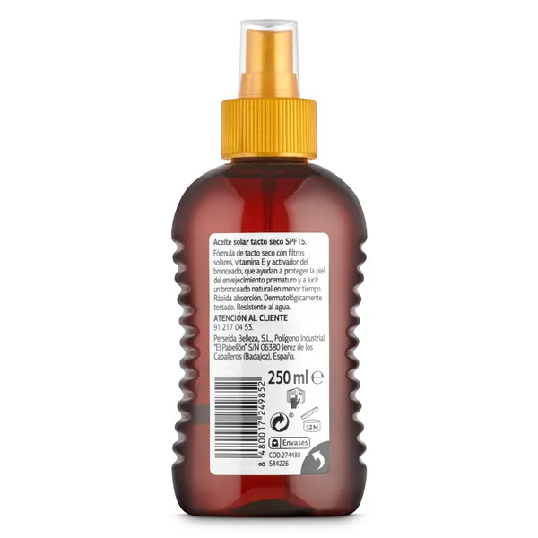 Aceite solar tacto seco con acelerador spf 15 Dia Imaqe spray 250 ml 2