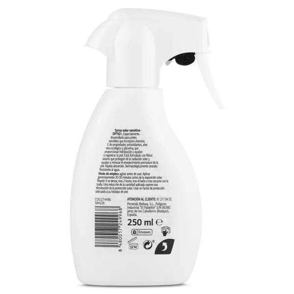 Protector solar sensitive spf 50+ Imaqe de Dia spray 250 ml 2