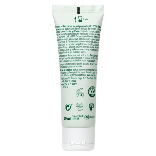 Crema solar facial con filtro mineral spf 50 Imaqe de Dia tubo 50 ml 2