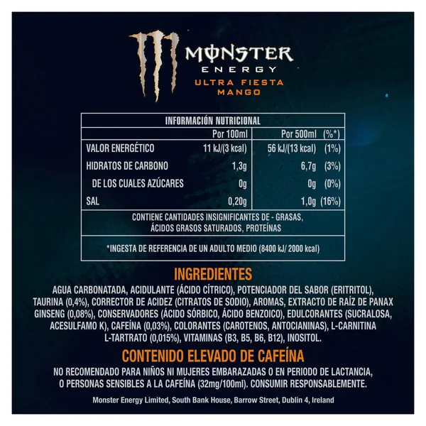 Monster ultra fiesta mango zero500 ml 3