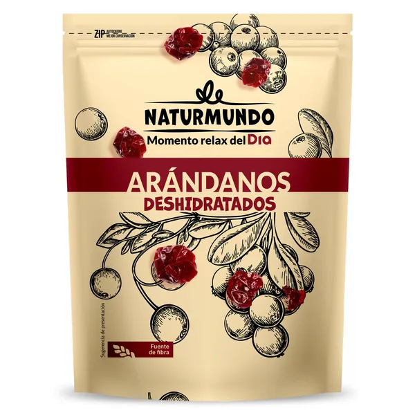 Arándanos rojos deshidratados Dia Naturmundo bolsa 150 g