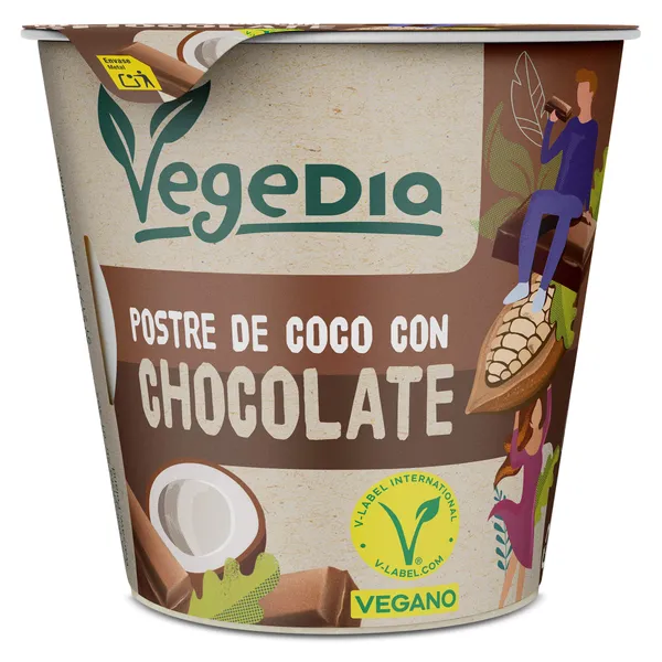 Postre vegetal de chocolate Vegedia vaso 150 g 2