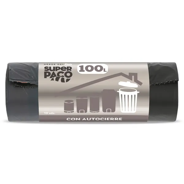 Bolsa de basura 100 L con autocierre Dia Super Paco 10 unidades 2