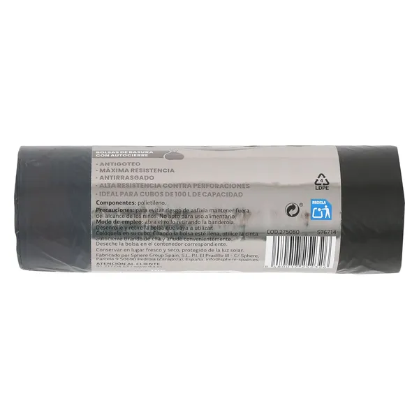 Bolsa de basura 100 L con autocierre Dia Super Paco 10 unidades 4