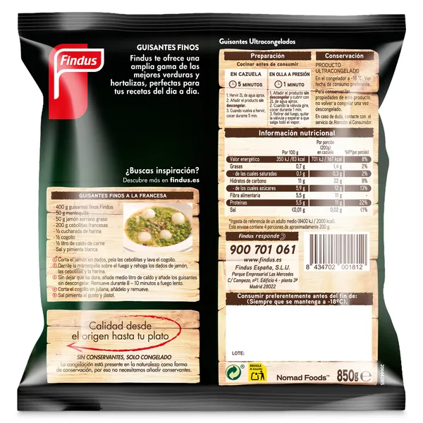 Guisantes finos Findus 800 g 3
