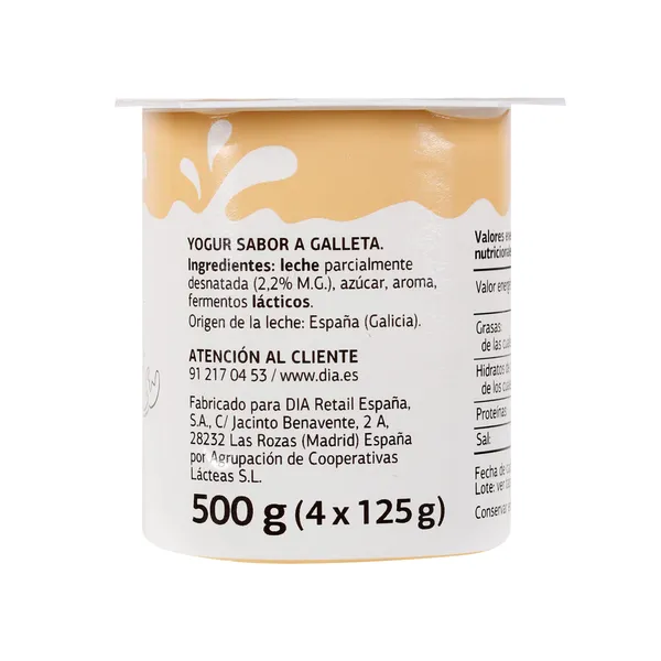 Yogur sabor galleta Dia Láctea pack 4 x 125 g 3