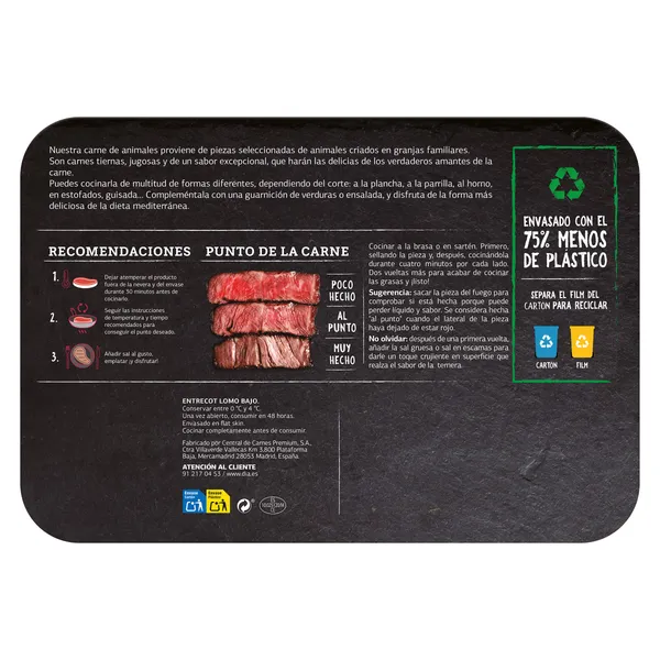 Entrecot de lomo bajo de vacuno Selección de Dia 400 g aprox. 4