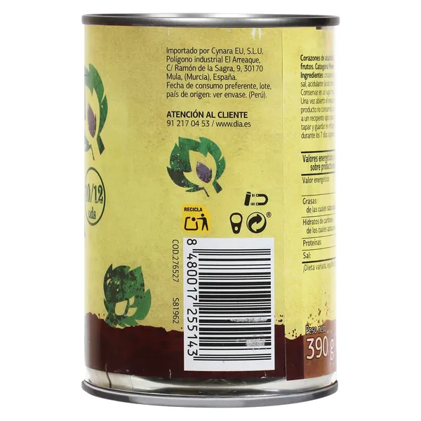 Corazones de alcachofa Dia Vegecampo 240 g 3